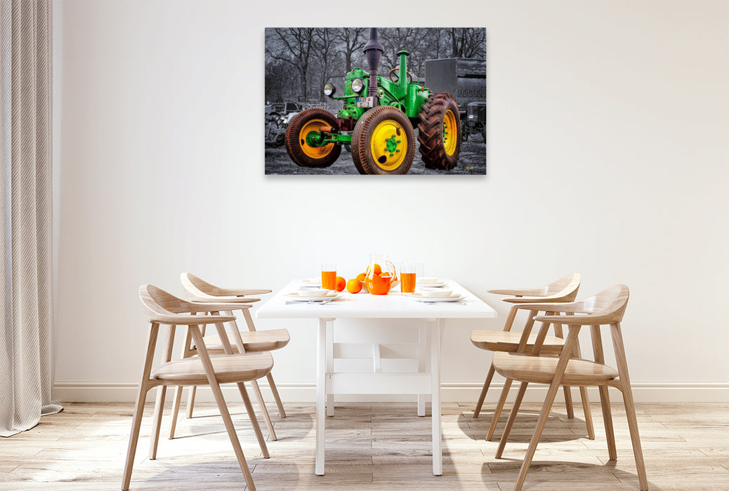 Premium Textil-Leinwand Oldtimer Traktor Le Percheron
