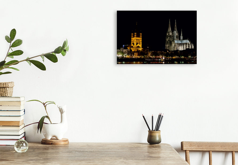 Premium Textil-Leinwand Premium Textil-Leinwand 120 cm x 80 cm quer Kölner Dom in Köln am Rhein