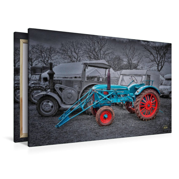 Premium Textil-Leinwand Oldtimer Traktor Hanomag