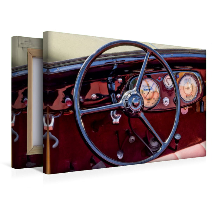 Toile textile haut de gamme Toile textile haut de gamme 90 cm x 60 cm paysage voiture classique Hansa 1700 Cabrio 