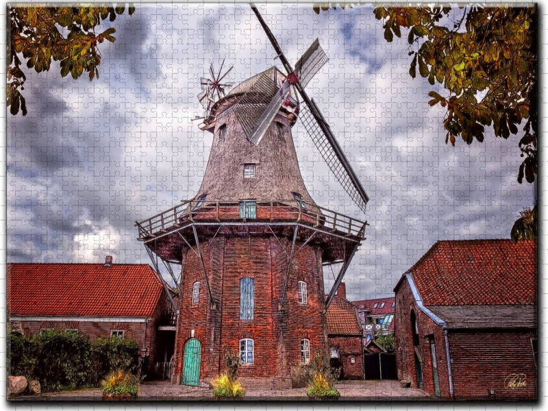 Windmühle in Jever, Friesland - CALVENDO Foto-Puzzle'