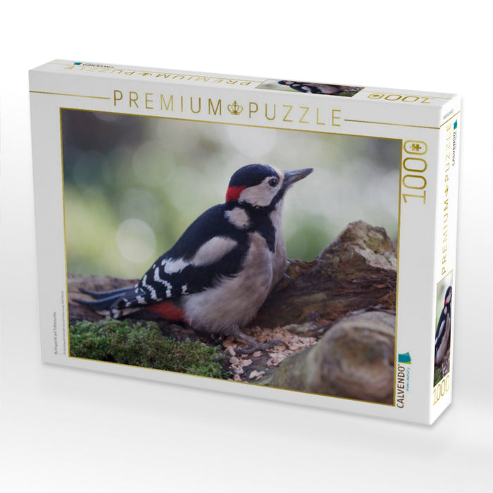 Buntspecht auf Futtersuche - CALVENDO Foto-Puzzle'