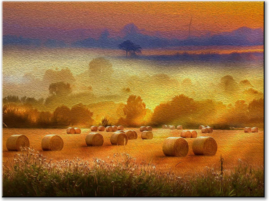 Strohballen auf dem Feld - CALVENDO Foto-Puzzle'