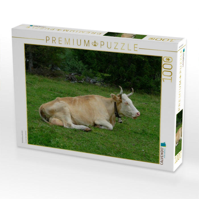 Wiederkäuende Kuh - CALVENDO Foto-Puzzle'