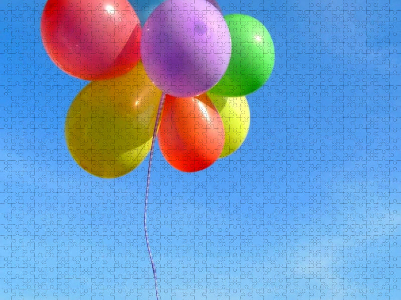 Luftballons am blauen Himmel - CALVENDO Foto-Puzzle'