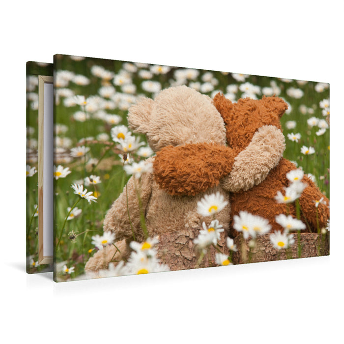Premium Textil-Leinwand Kuschelbär