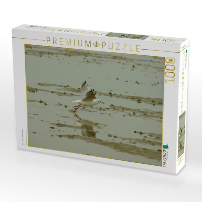 Möwe übern Wattenmeer - CALVENDO Foto-Puzzle'