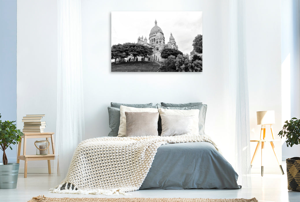 Premium Textil-Leinwand Premium Textil-Leinwand 120 cm x 80 cm quer Sacre Coeur in Paris