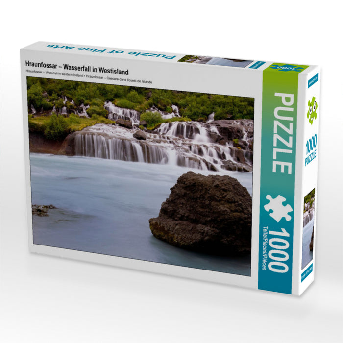 Hraunfossar – Wasserfall in Westisland 1000 Teile Puzzle quer - CALVENDO Foto-Puzzle'