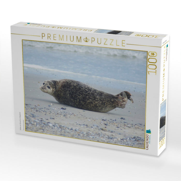 Robbe am Strand von Helgoland - CALVENDO Foto-Puzzle'