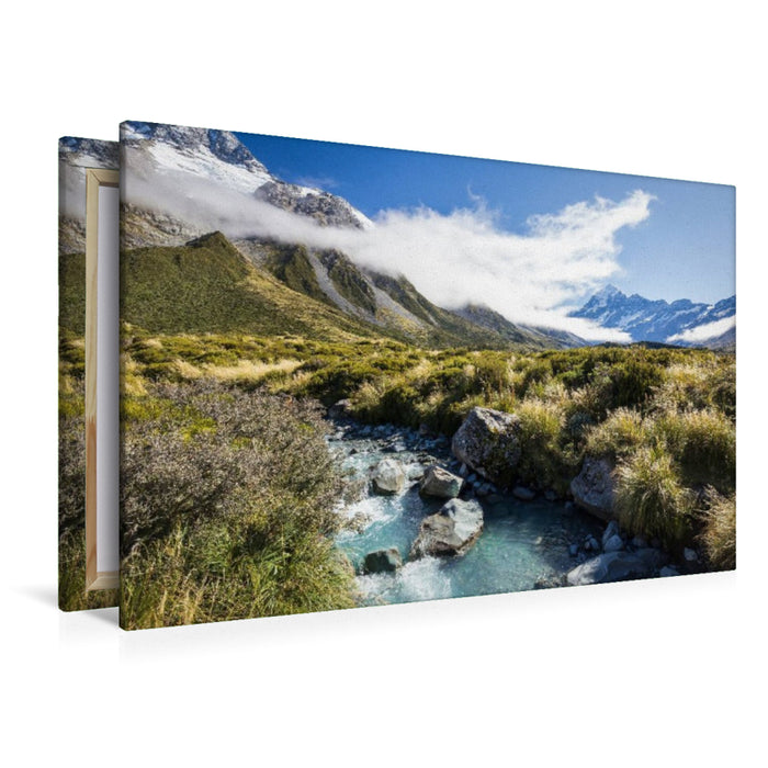 Premium Textil-Leinwand Hooker Valley - Südinsel