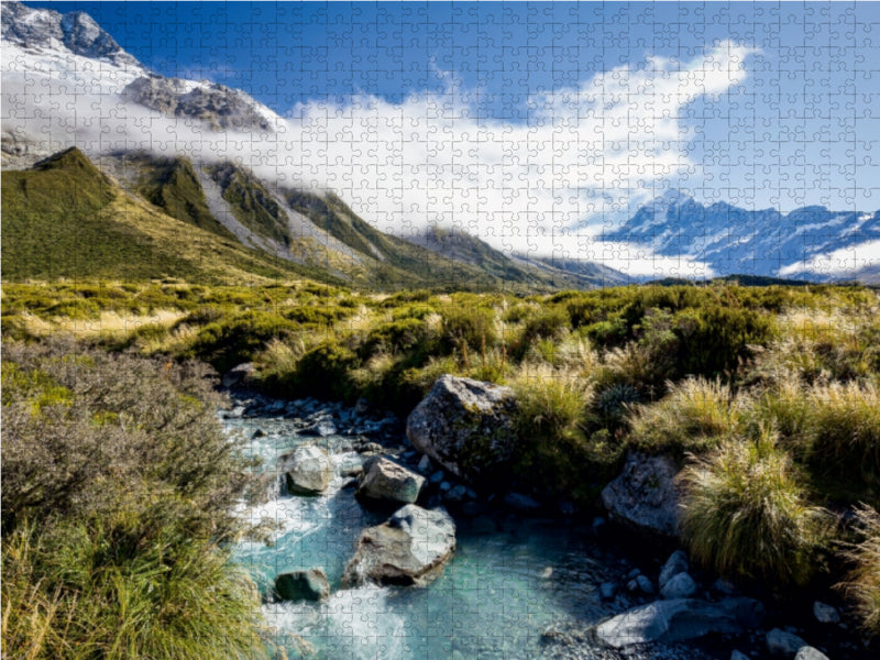 Hooker Valley - Südinsel 1000 Teile Puzzle quer - CALVENDO Foto-Puzzle'