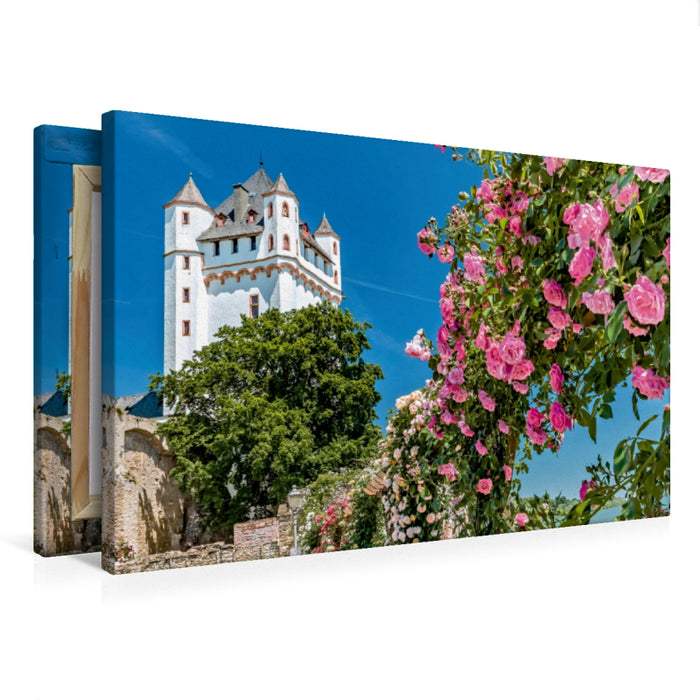 Premium Textil-Leinwand Kurfürstliche Burg mit Rosen