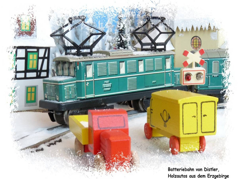 Distler Batteriebahn und Holzautos aus dem Erzgebirge - CALVENDO Foto-Puzzle'