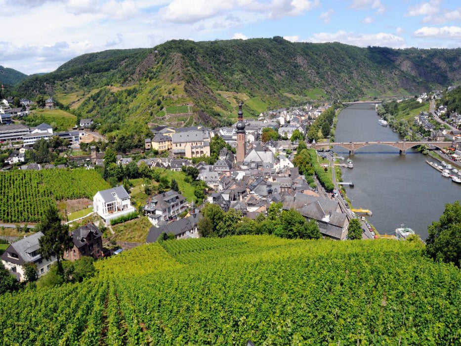 Blick über die Stadt Cochem und Weinberge - CALVENDO Foto-Puzzle'