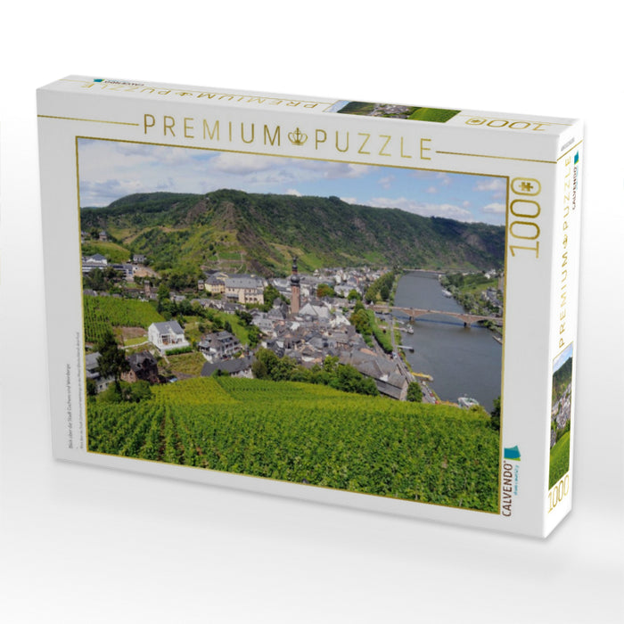Blick über die Stadt Cochem und Weinberge - CALVENDO Foto-Puzzle'