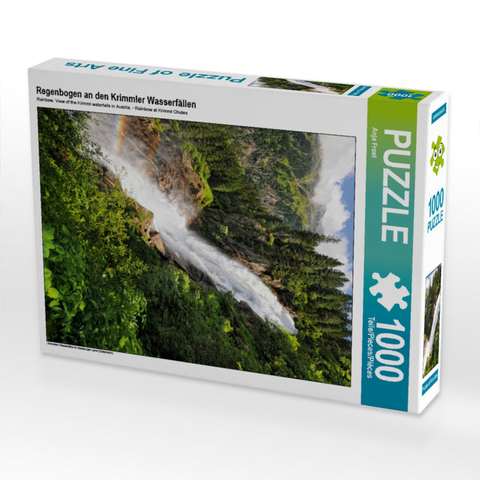 Regenbogen an den Krimmler Wasserfällen 1000 Teile Puzzle hoch - CALVENDO Foto-Puzzle'