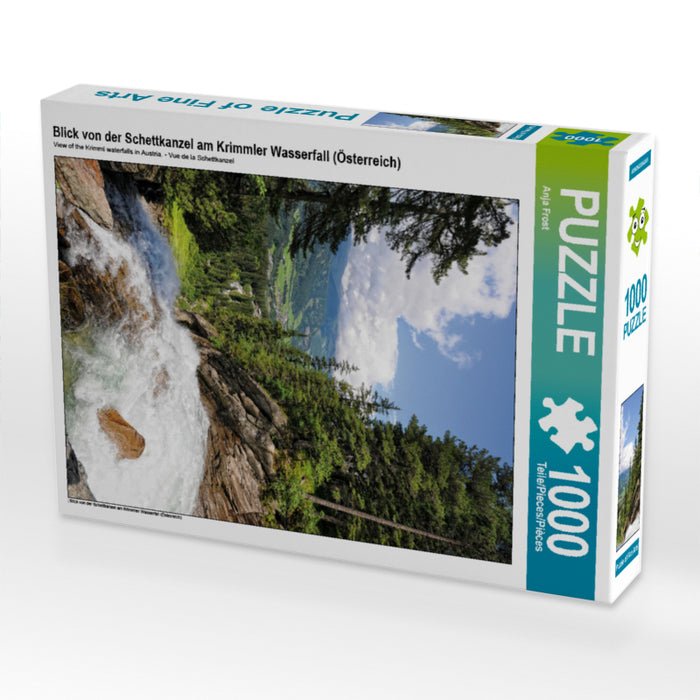 Blick von der Schettkanzel am Krimmler Wasserfall (Österreich) 1000 Teile Puzzle hoch - CALVENDO Foto-Puzzle'