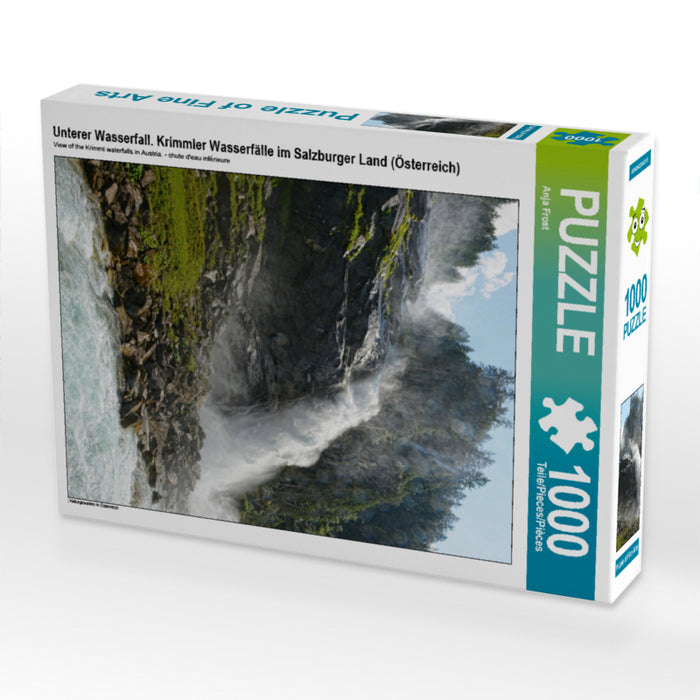 Unterer Wasserfall. Krimmler Wasserfälle im Salzburger Land (Österreich) 1000 Teile Puzzle hoch - CALVENDO Foto-Puzzle'