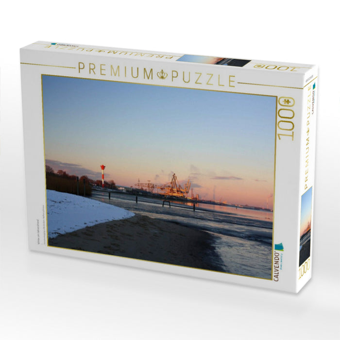Winter am Weserstrand - CALVENDO Foto-Puzzle'