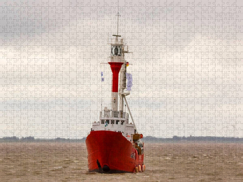Feuerschiff Borkum Riff auf dem Dollart - CALVENDO Foto-Puzzle'