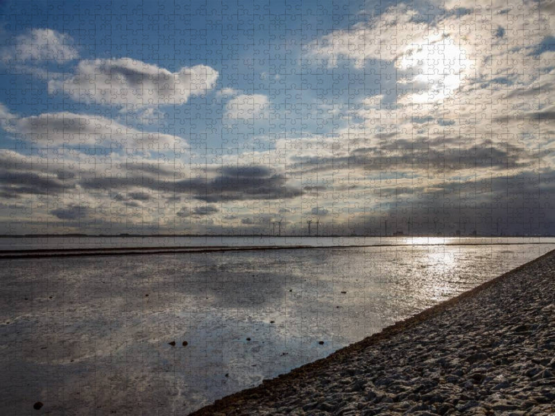 Wolken über dem Dollart in Ostfriesland - CALVENDO Foto-Puzzle'