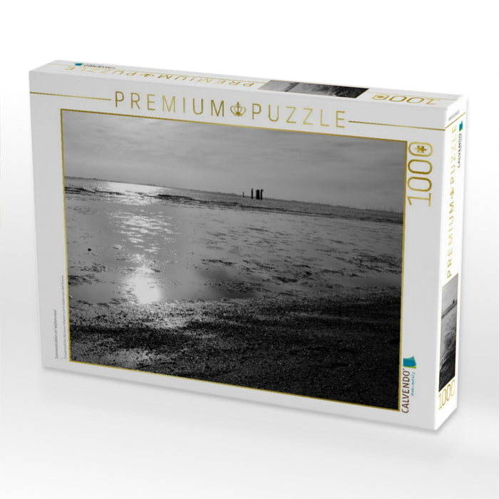 Sonnenstrahlen im Wattenmeer - CALVENDO Foto-Puzzle'