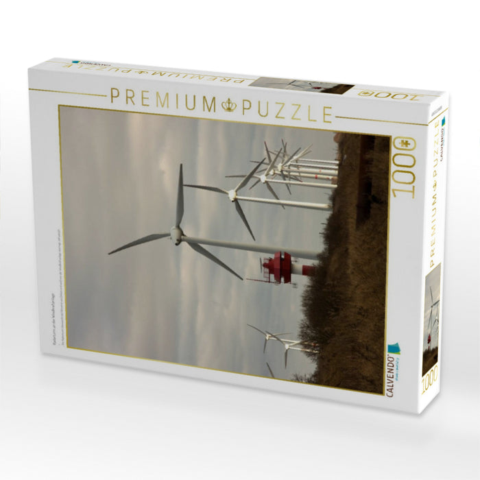 Radarturm an der Windkraftanlage - CALVENDO Foto-Puzzle'