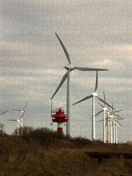 Radarturm an der Windkraftanlage - CALVENDO Foto-Puzzle'