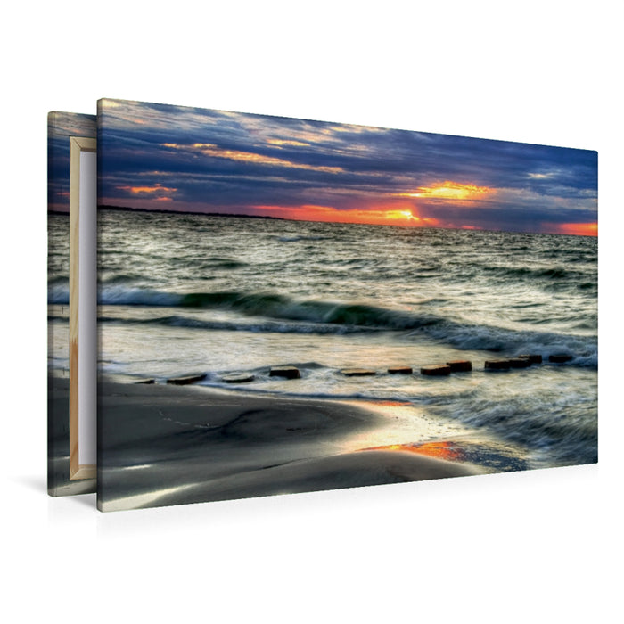 Premium Textil-Leinwand Ostseestrand Darß