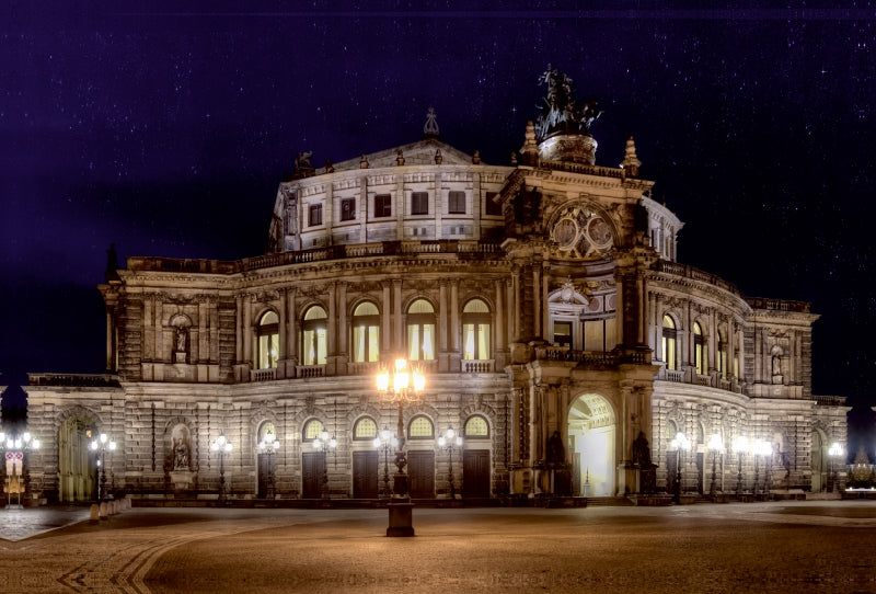 Premium Textil-Leinwand Dresdner Semperoper
