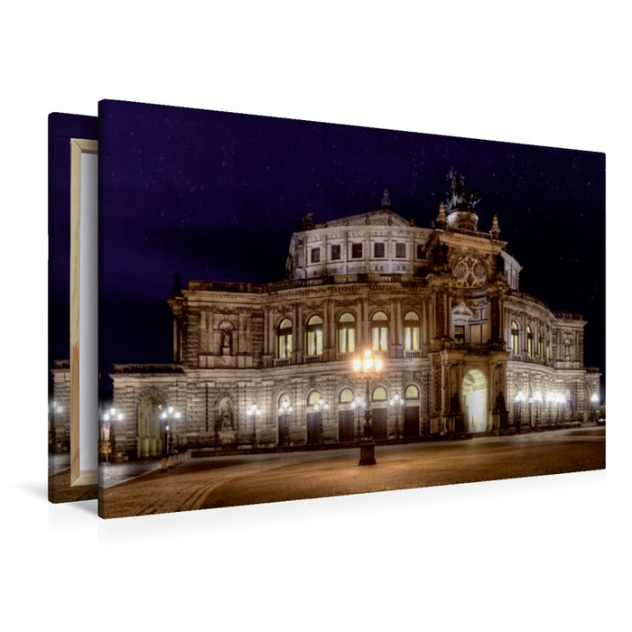 Premium Textil-Leinwand Dresdner Semperoper