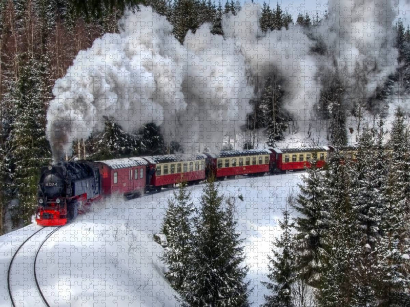 Brockenbahn bei Drei Annen - CALVENDO Foto-Puzzle'