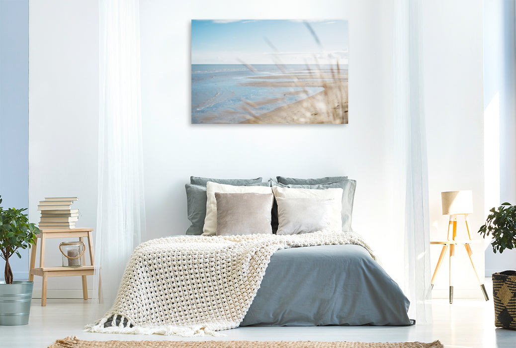 Premium Textil-Leinwand Premium Textil-Leinwand 120 cm x 80 cm quer Ein Motiv aus dem Kalender Sehnsucht Meer - Poesie der Stille