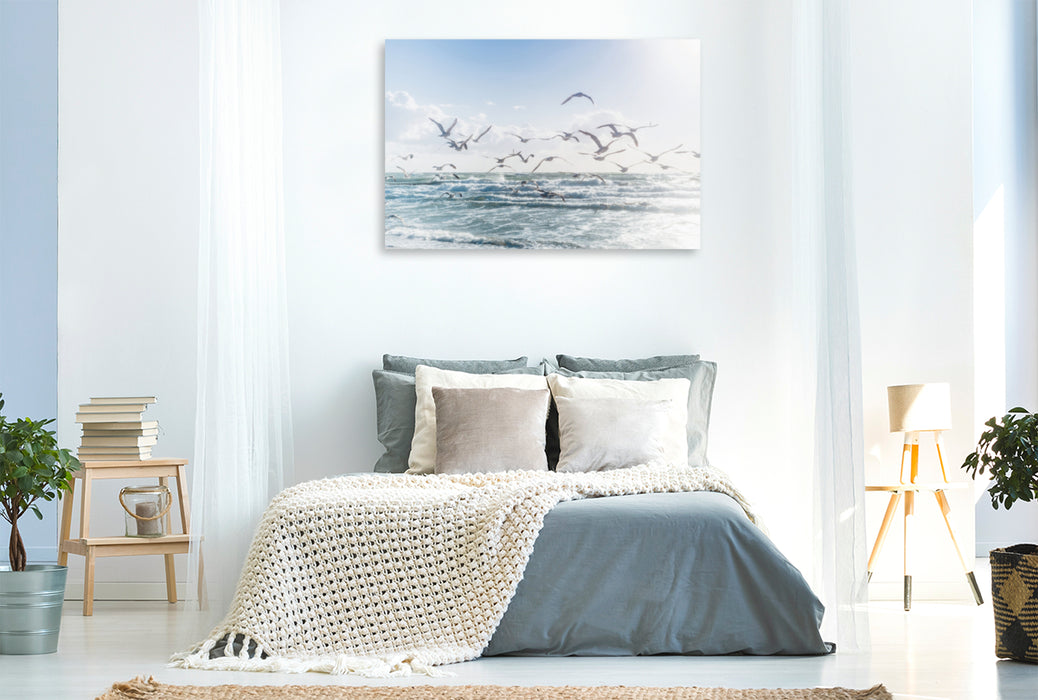 Premium Textil-Leinwand Premium Textil-Leinwand 120 cm x 80 cm quer Ein Motiv aus dem Kalender Traum vom Fliegen - Poesie des Meeres