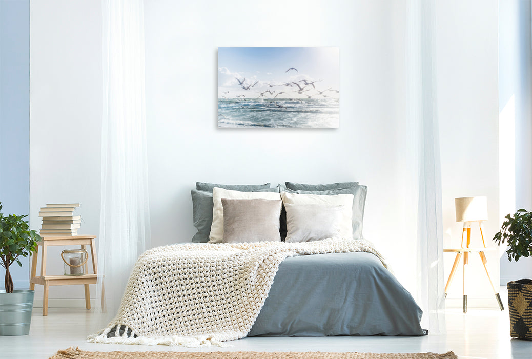 Premium Textil-Leinwand Premium Textil-Leinwand 120 cm x 80 cm quer Ein Motiv aus dem Kalender Traum vom Fliegen - Poesie des Meeres