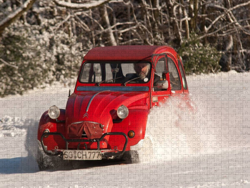 Fahrspaß im Pulverschnee - CALVENDO Foto-Puzzle'