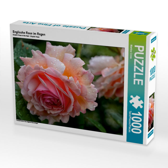 Englische Rose im Regen 1000 Teile Puzzle quer - CALVENDO Foto-Puzzle'