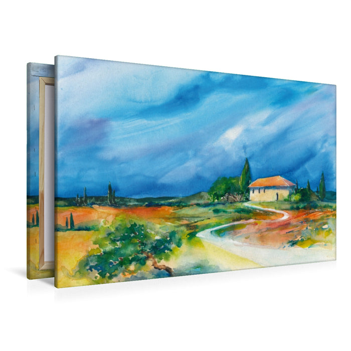 Toile textile premium Toile textile premium 120 cm x 80 cm paysage Toscane dans la lumière 