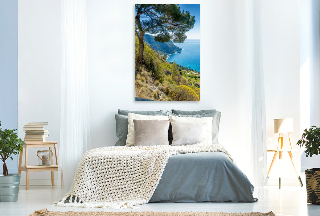 Premium Textil-Leinwand Premium Textil-Leinwand 80 cm x 120 cm  hoch CÔTE D’AZUR Baie d'Eze