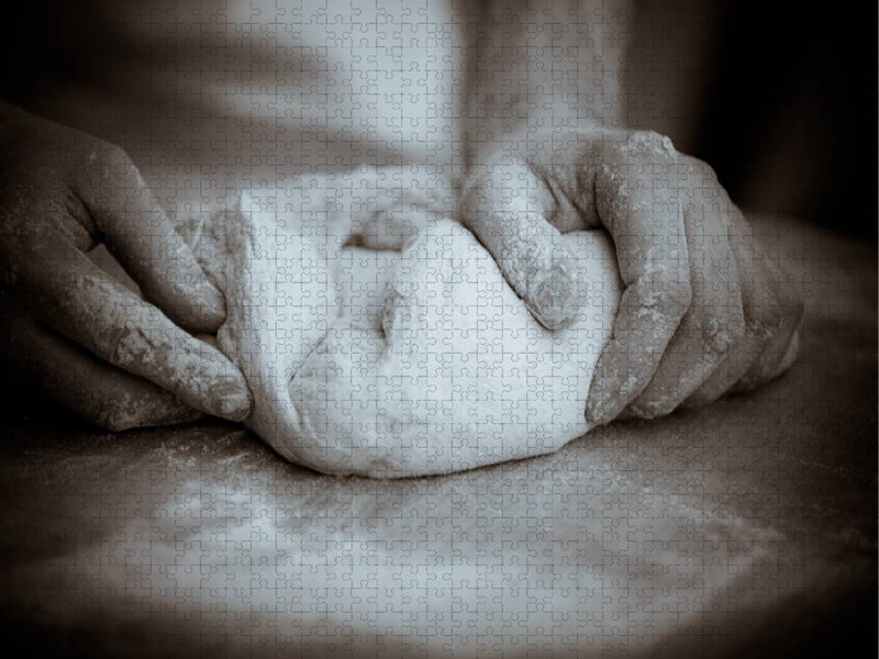 Gutes Brot erfordert neben den richtigen und guten Zutaten, Zeit und viel Handarbeit. - CALVENDO Foto-Puzzle'