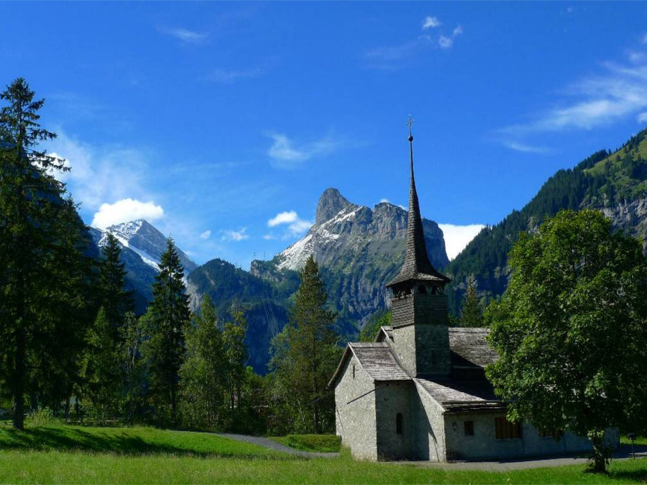 Église de Kandersteg - Puzzle photo CALVENDO 