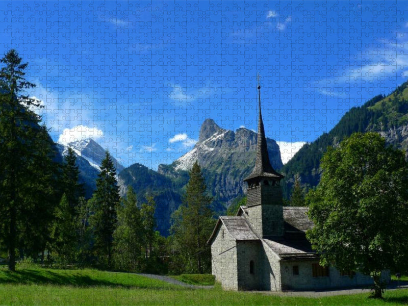 Église de Kandersteg - Puzzle photo CALVENDO 