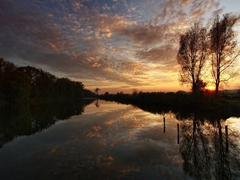 Sonnenuntergang bei Thierhaupten, Bayern - CALVENDO Foto-Puzzle'