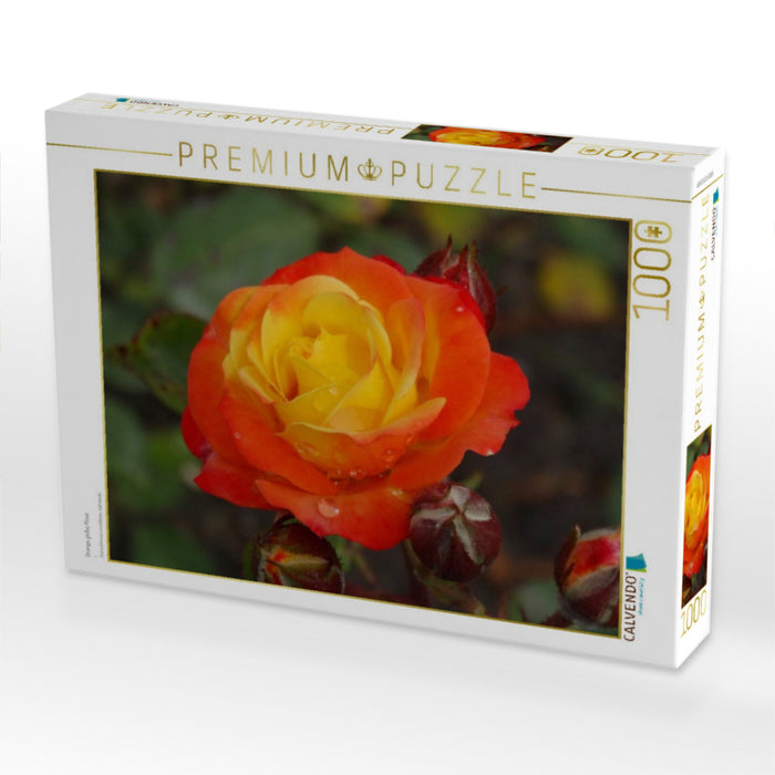 Orange gelbe Rose - CALVENDO Foto-Puzzle'