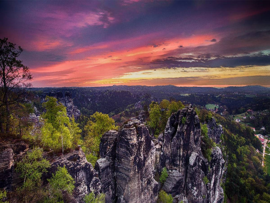 Früh morgens auf der Bastei - CALVENDO Foto-Puzzle'