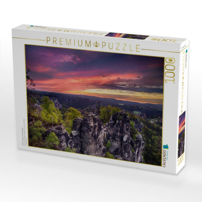 Früh morgens auf der Bastei - CALVENDO Foto-Puzzle'