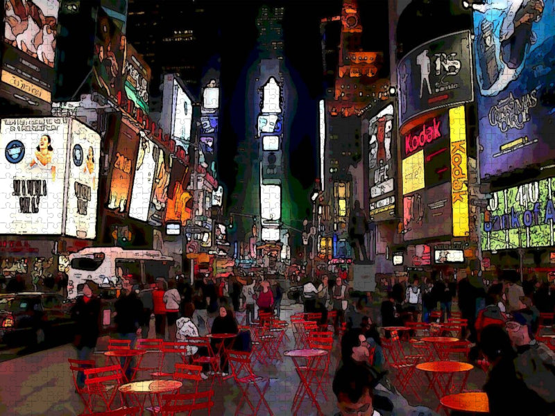 Times Square bei Nacht - CALVENDO Foto-Puzzle'