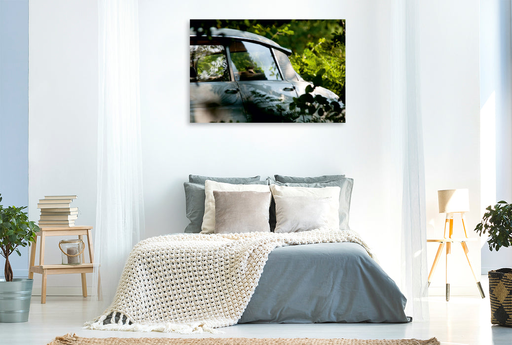 Premium Textil-Leinwand Premium Textil-Leinwand 120 cm x 80 cm quer Romantisches Ambiente mit Citroën DS