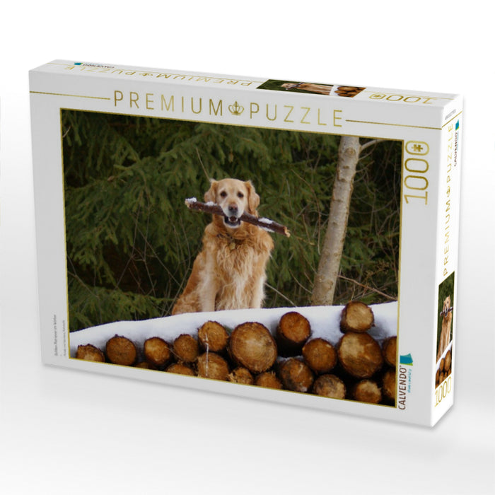Golden Retriever im Winter - CALVENDO Foto-Puzzle'